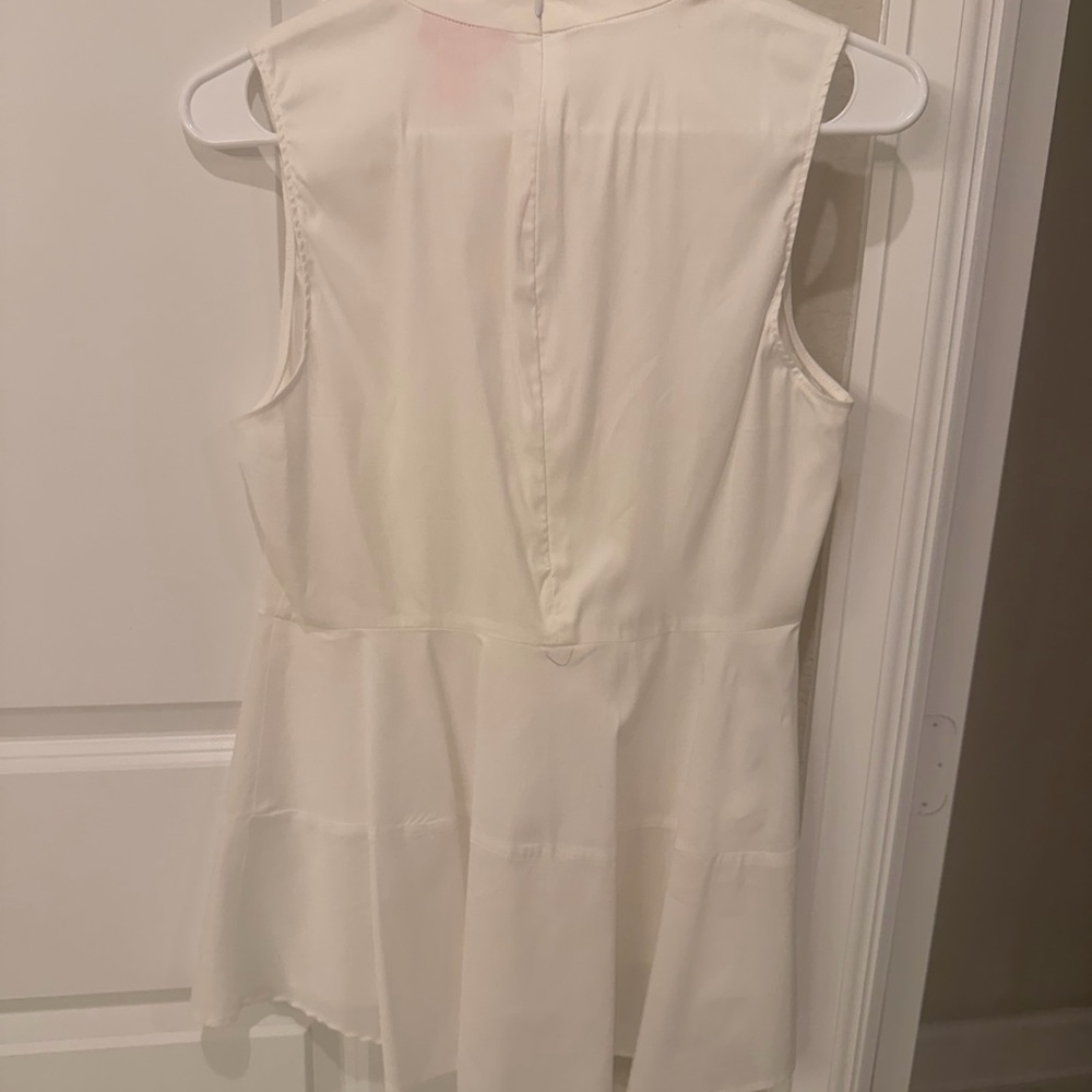 Catherine Malandrino White Top with Hot Pink Label